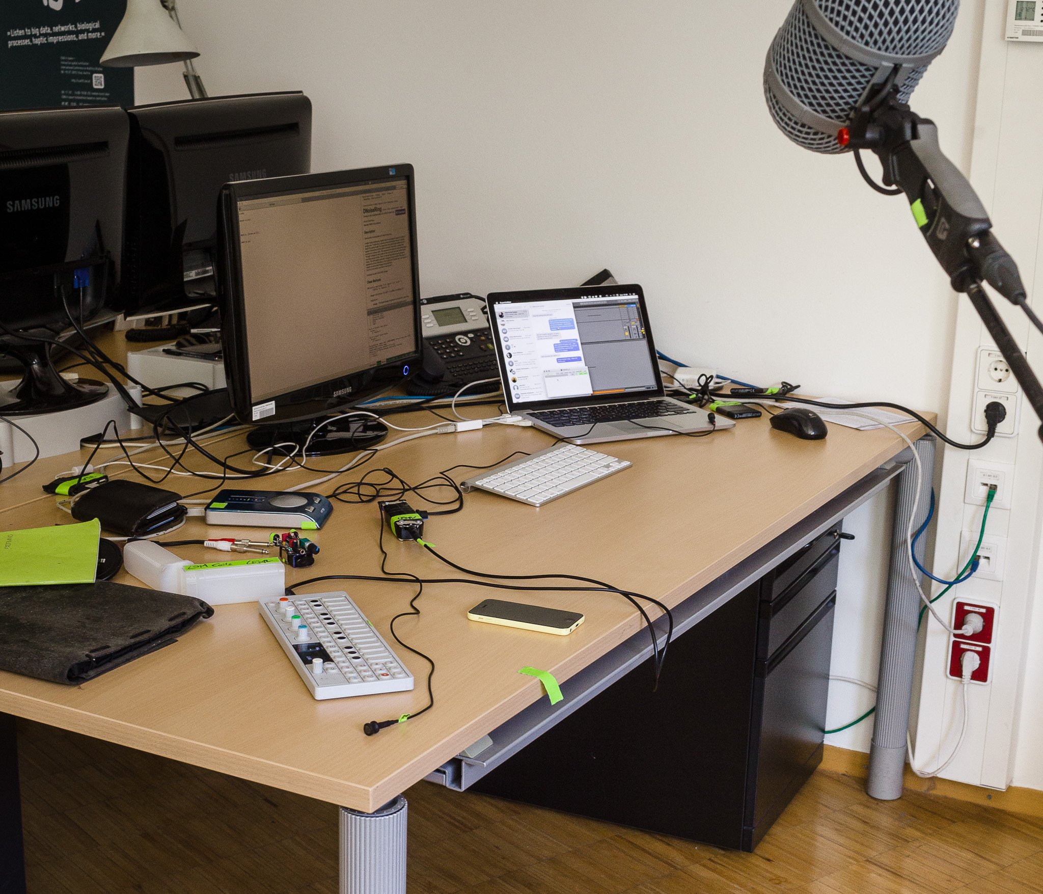 My desk where I did my first livecoding rehearsal.