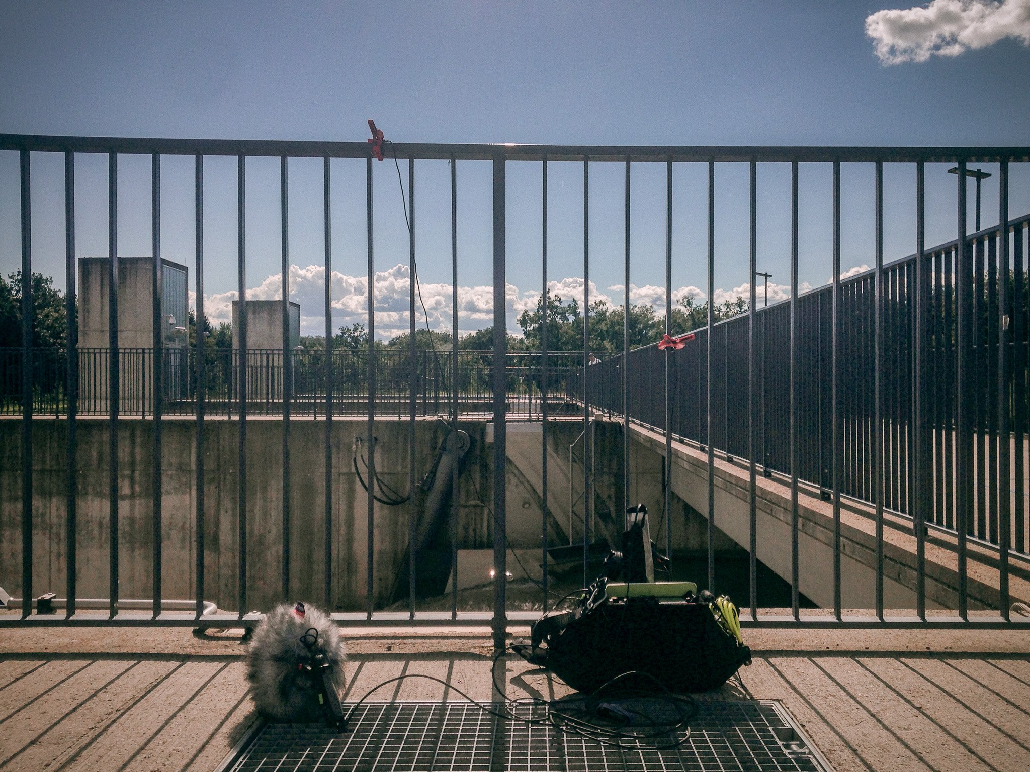 recording the water power plant at the Mur